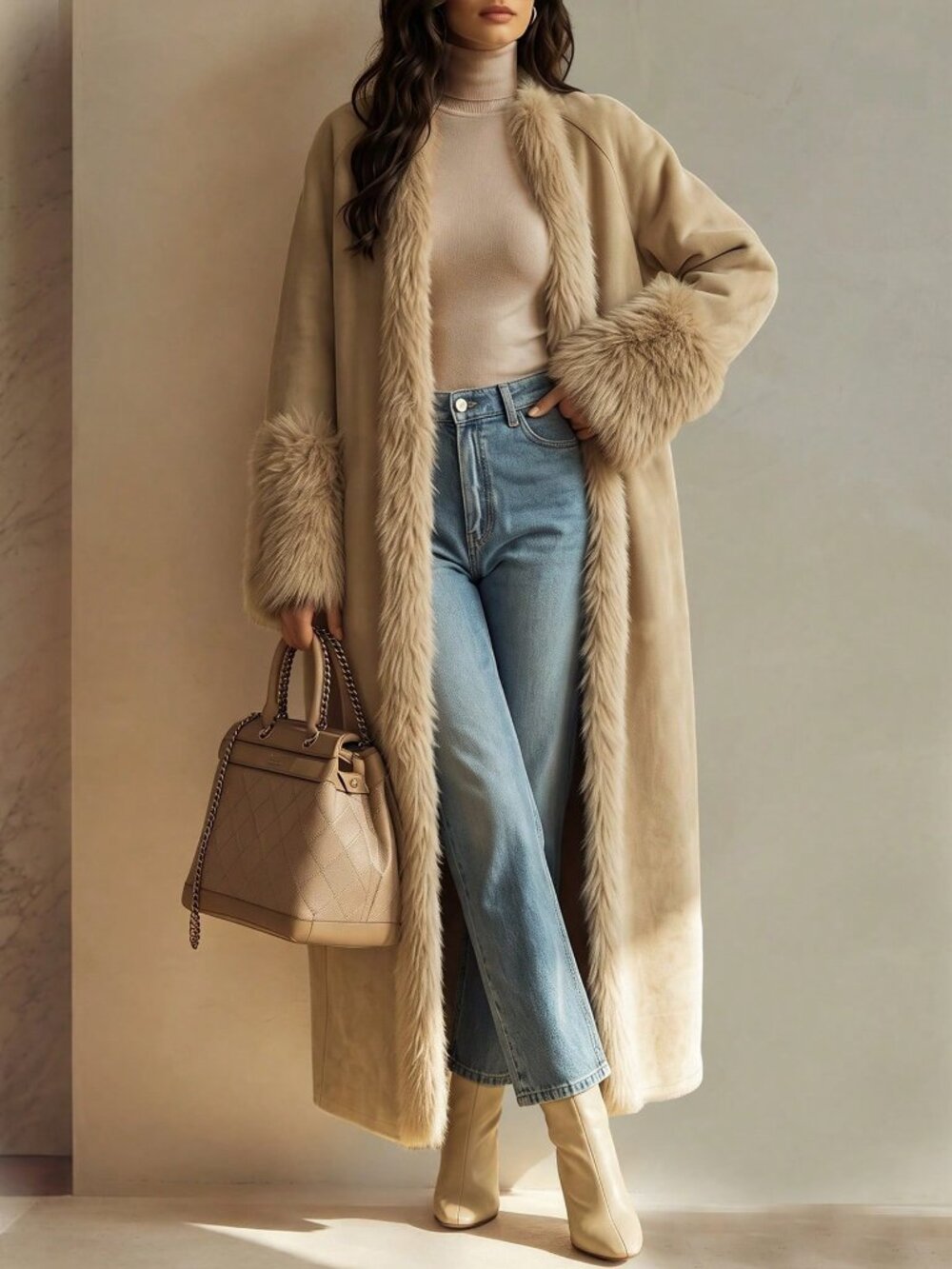 Camel Casual Women's Regular Fit Drop Shoulder Long Sleeve Coat - Picture 6 of 6